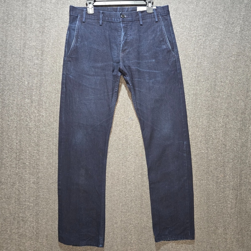 ROGUE TERRITORY RGT Officer Trousers Slim Taper Indigo Selvedge Size 34 X 31